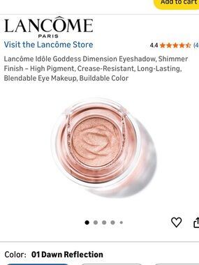 Lancôme Idôle Goddess Dimension Eyeshadow, Shimmer Finish – 01 Dawn Reflection